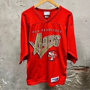 Vintage 90s Chalk Line San Francisco 49ers Jersey Cut Graphic T-Shirt Medium M